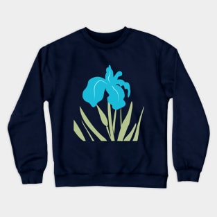 Blue Iris Summer Flower Wildflower Floral Crewneck Sweatshirt